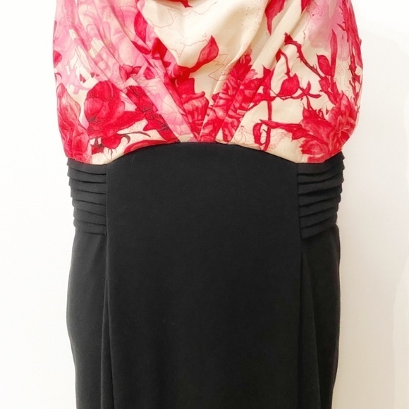 TED BAKER DEGA BLACK PINK RED FLORAL COWL NECK SLEEVELESS SHEATH FORMAL DRESS - Picture 5 of 10